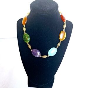 Ralph Lauren brand " Romancing The Stone" Multi colored stone necklace.
